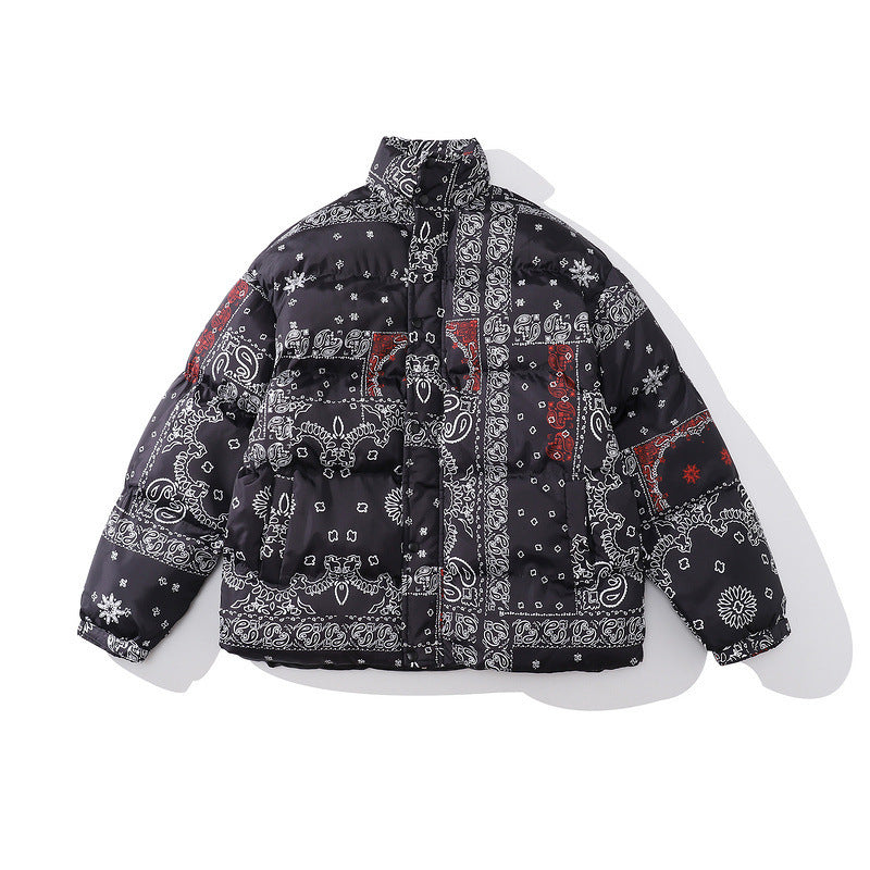 Color-blocking Thick Bread Clothes Loose Cotton-padded Jackets For Men And Women - Bellarte Enchanté Color-blocking Thick Bread Clothes Loose Cotton-padded Jackets For Men And Women